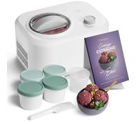 SPRINGLANE Macchina per il gelato Eni (Bianco + 4 Menta Secchiello per gelatto, 1 L)