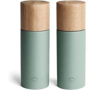 SPRINGLANE macina sale e pepe set di 2 in legno di quercia e cemento, macina spezie, macina peperoncino, macina ceramica regolabile (Menta)