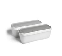 SPRINGLANE Set di 2 Contenitori per Gelato da 1 Litro, per Congelatore, Senza BPA in Qualità Alimentare (Grigio - Rettangolo)