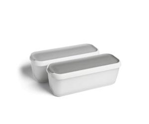 SPRINGLANE Set di 2 Contenitori per Gelato da 1 Litro, per Congelatore, Senza BPA in Qualità Alimentare (Grigio - Rettangolo)