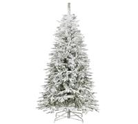 Springos Albero di Natale artificiale 220 cm su tronco innevato - abete naturale artificiale con 385 punte e robusto supporto in metallo, albero di Natale, effetto neve