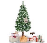 SPRINGOS Albero di Natale con tronco di legno, coni naturali, 180 cm, in legno di pino artificiale, in iuta