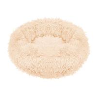 SPRINGOS - Cuccia per cani rotonda, in pelliccia sintetica, a pelo lungo, comoda e morbida, fondo antiscivolo (90 cm, crema)