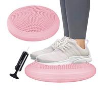 SPRINGOS Cuscino Equilibrio PRO con nodi + Pompa d'aria unilaterale per una corretta postura seduta, cuscino in rosa per l'equilibrio e la muscolatura della schiena, cuscino sensoriale