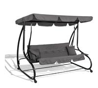SPRINGOS - Dondolo da giardino a 4 posti, 220 x 162 cm, con 2 cuscini, cuscino per dondolo, con portabicchieri e funzione reclinabile