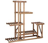 SPRINGOS Porta Piante da Interno in Legno 6 Ripiani Scaffale per Fioriere Esterno Supporto Portavasi Decorativo per Balcone Giardino Soggiorno