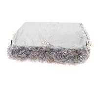 SPRINGOS Scaldamani per passeggino, 45 x 40 cm, beige, in pelliccia sintetica, con bottoni a pressione, impermeabile, guanti caldi e pratici (grigio)