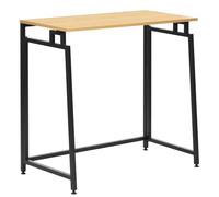 SPRINGOS Scrivania pieghevole in legno e metallo, 80 x 40 cm, marrone chiaro/nero, piedini regolabili in altezza, carico massimo 30 kg, tavolo compatto per ufficio e casa, facile da montare