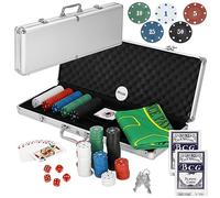 SPRINGOS Set da poker 500 chip, 2 giochi di carte, tappetino da gioco, 5 cubi, custodia inclusa