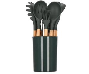 Springos - Set di utensili da cucina, 12 pezzi, attrezzatura di base, utensili da cucina in bambù e silicone, colore grafite
