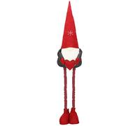 Springos - Statuetta decorativa a forma di gnomo di Natale con cuore rosso, gambe telescopiche, regolabile in altezza 75-120 cm