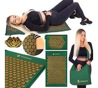 SPRINGOS Tappetino Massaggiante con Cuscino 65 x 40 cm Tappetino Agopressione in Lino e Fibra di Cocco, Inclusa Borsa per il Trasporto, Design Fiore di Loto, Relax e Massaggio Corpo