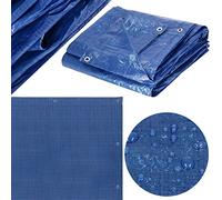 SPRINGOS Telo di protezione con occhielli - 4 x 6 m - Telo di protezione per sabbiera - Legna da ardere - Per mobili da giardino - PE - 60 g/m² - Universale