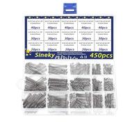 Springs,Metal Springs 450pcs Return Springs Set Assorted, 450 Pcs 15 Different Sizes Stainless Steel Springs, Spring Set for Shop and Home Repairs Metal Springs