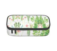 Springtime Herb Garden - Astuccio per cancelleria, con cerniera, per ragazzi, ragazze, studenti, scuola, Nero , Taglia unica, Valigia