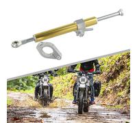 Springwillfly Ammortizzatore di sterzo in alluminio da 330 mm per moto per stabilizzatore smorzamento lineare regolabile per ridurre l'affaticamento (oro)