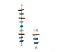 Springwillfly Campanello a vento in materiale naturale con base in vetro marino e conchiglie raccolte per decorazione da giardino o ingresso (B)