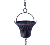 Springwillfly Catena antipioggia con 12 coppette a forma di petunia, per giardino, grondaia, drenaggio e movimento decorativo dell'acqua