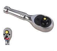 Springwillfly Chiave a cricchetto a sgancio rapido da 3/8 con ingranaggi in acciaio al cromo vanadio a 72 denti per un funzionamento regolare e una facile commutazione della direzione (argento)