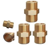 Springwillfly Connettore doppio maschio a 4 punti in ottone per tubi standard da 20 mm, raccordo idraulico in rame ispessito con interno lucido per ridurre il rischio di intasamento (3 pezzi)