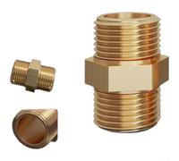 Springwillfly Connettore per tubo doppio maschio a 4 punti in ottone per tubi standard da 20 mm, raccordo idraulico in rame ispessito con interno lucido per ridurre il rischio di intasamento (1 pezzo)