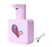 Springwillfly Dispenser di sapone in schiuma con rilevamento automatico intelligente a parete, ricaricabile tramite USB, dispositivo di lavaggio touchless, capacità 400 ml (polvere per ragazze)