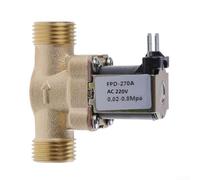 Springwillfly Elettrovalvola elettrica da 3/4 di pollice in ottone normalmente chiusa AC220V DC12V DC24V progettata per erogatori d'acqua, condizionatori d'aria e sistemi di purificazione (220 V)