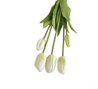 Springwillfly Fiori di tulipani artificiali che supportano i principi di progettazione biofila attraverso una rappresentazione botanica realistica negli ambienti urbani (bianco)
