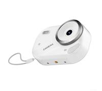 Springwillfly Fotocamera compatta 4K per principianti con zoom 16X, risoluzione 48MP, torcia, display HD e cornice da viaggio (bianco)