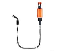 Springwillfly Indicatore di segnale di pesca per carpe: allarme morso catena morbida in stile europeo con slot per canna luminosa, clip regolabile visibilità notturna (tubo spesso - rosso)