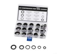 Springwillfly Kit di guarnizioni per compressore AC, 85 pezzi, per sigillare connessioni filettate in applicazioni automobilistiche di aria condizionata e consegna carburante (nero)