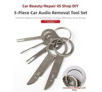 Springwillfly Kit di strumenti per la rimozione del lettore CD e DVD, per auto, set da 5 pezzi per cruscotto BMW, con strumenti in metallo con bordi antigraffio e design compatto portatile