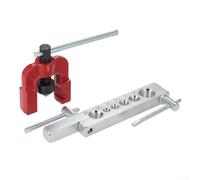 Springwillfly Kit di strumenti per svasatura, 6 matrici metriche in ottone per tubi e freni, riparazione di tubi in ottone, 45 gradi, svasature in rame, alluminio, acciaio HVAC (set in pollici)
