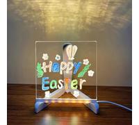 Springwillfly Lavagna da disegno a LED fai da te con 7 penne colorate, kit di scrittura e disegno acrilico, bacheca da disegno per la scuola domestica (15 x 15 cm)