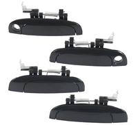 Springwillfly Maniglia di ricambio in ABS nero con finiture cromate compatibile con Kia Rio 2007-2011 OE 82650-1G000 82660-1G000 (4 pezzi)
