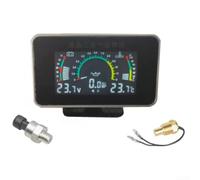 Springwillfly Manometro digitale multifunzione 3 in 1 con display LCD per il monitoraggio in tempo reale della pressione dell'olio, della tensione, della temperatura dell'acqua, adatto per auto e SUV