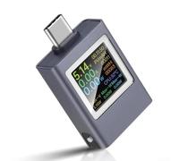 Springwillfly Misuratore di potenza USB Tester per la valutazione dell'efficienza di ricarica da 4,5 V a 50 V gamma con rilevamento della corrente bidirezionale e taglio di corrente inattiva (schermo