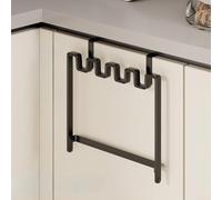 Springwillfly Portarifiuti da cucina, pieghevole, da appendere, per porta dell'armadio, robusto contenitore in ferro con grande apertura, compatto quando piegato per piccoli spazi (nero)