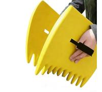 Springwillfly Rastrello a mano per la manutenzione del cortile, erba tagliata, foglie di pacciame e attività di raccolta dei detriti da giardino (giallo)