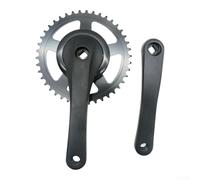 Springwillfly Set corona e pedivella per biciclette pieghevoli compatte e bici elettriche con opzioni 42T 38T e manovella da 170 mm di lunghezza (nero 42T)