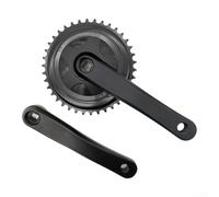 Springwillfly Set corona e pedivella per biciclette pieghevoli compatte e bici elettriche con opzioni 42T 38T e manovella lunghezza 170 mm (nero 38T)