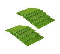 Springwillfly Set di 10 tappeti erbosi artificiali per applicazioni fai da te e artigianato, design realistico dell'erba, leggero e compatto per adattarsi a piccoli spazi decorativi (15 x 15 x 8 mm)
