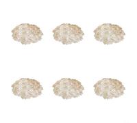 Springwillfly Set di 6 sottobicchieri in PVC con motivo floreale nordico, resistenti al calore, con dettagli in rilievo in lamina d'oro per esigenze moderne di protezione della tavola (dorato-6 pezzi)