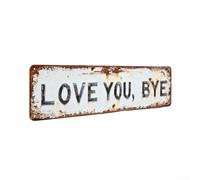 Springwillfly Targa da parete in metallo con scritta "Love You Bye", stile retrò, da appendere sopra le porte, in vari temi decorativi (grande, 40 x 10 cm)