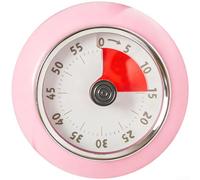 Springwillfly Timer magnetico da cucina silenzioso con conto alla rovescia visivo, per imparare a cucinare, per imparare a cucinare, costruire in metallo e meccanismo a rotazione facile da usare (rosa