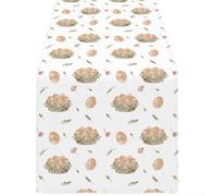 Springwillfly Tovaglie di plastica con motivi primaverili festivi tra cui uova, fiori e bufalo a quadri, 130 x 215 cm per pezzo (294)