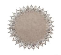 Springwillfly Tovaglietta rotonda funzionale con bordo in pizzo da 5,1 cm per una migliore decorazione rustica della tavola e armonia decorativa (59 cm)