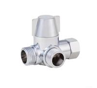 Springwillfly Valvola deviatrice a 3 vie con adattatore a T G1/2 per controllo del flusso d'acqua, miscelatore per vasca da bagno, per installazione di soffione doccia (argento)