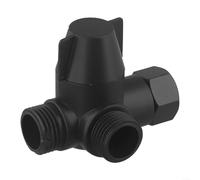 Springwillfly Valvola deviatrice a 3 vie con adattatore a T G1/2 per controllo del flusso d'acqua, per bagno, lavandino, soffione doccia (nero)