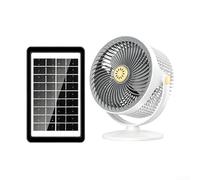 Springwillfly Ventilatore da terra portatile con energia solare e ricarica rapida di tipo C, 5 livelli di velocità, oscillazione orizzontale 360, montaggio a parete senza attrezzi (bianco)